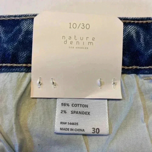 Nature Denim Women's Mom Jeans Stone Washed‎ Distressed High Rise Cuffed Stretch - Picture 8 of 9